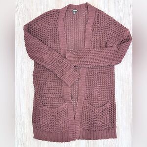 Express Burgundy Open-Front Cardigan